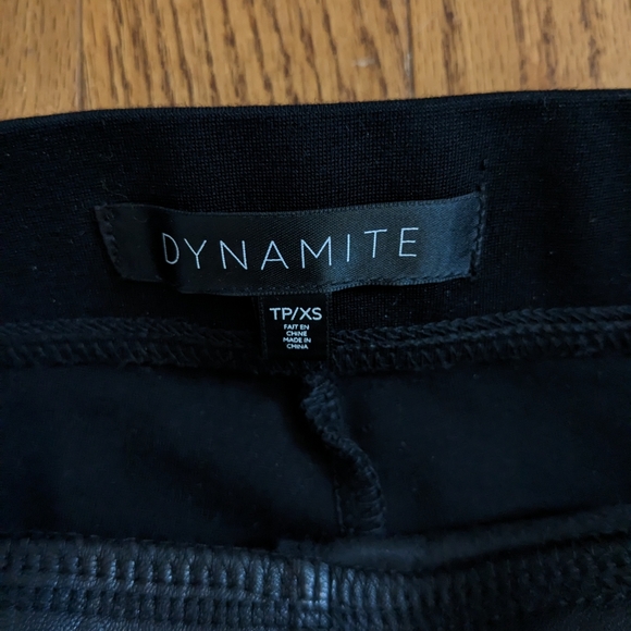 DYNAMITE Black Faux Leather Moto Leggings High waisted size XS - Picture 7 of 8